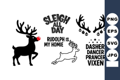 Christmas Reindeer Rudolph Vector with Holiday Text Product Image 1