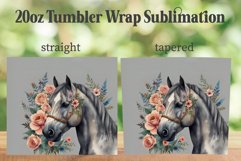 Horse 20oz Tumbler Wrap PNG, Floral Horse Tumbler PNG Product Image 2