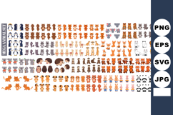 Cute animal character poses collection with lions, hedgehogs Product Image 1