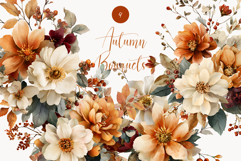 Watercolor Fall flowers - Fall clipart - Fall bouquets Product Image 1