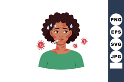 Woman with Fever and Rash Feeling Sick with Virus Infection Product Image 1