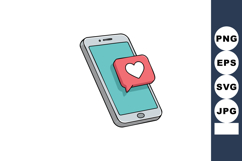 Smartphone with social media heart notification icon showing Product Image 1