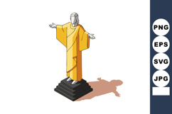 Jesus Christ statue with outstretched arms standing on pedes Product Image 1