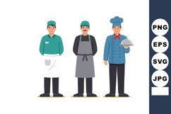 Chefs and cooks wearing professional kitchen uniforms in sta Product Image 1