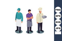Group of professional male chefs and cooks wearing uniforms Product Image 1