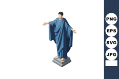 Isometric vector illustration of man in blue toga standing o Product Image 1