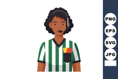 African American female soccer referee wearing headset and s Product Image 1