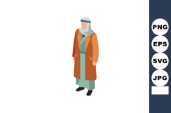 Middle Eastern man wearing traditional clothing and orange c Product Image 1