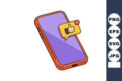 Smartphone with social media like notification icon vector f Product Image 1