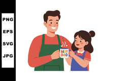 Father and daughter celebrating Fathers Day with best dad mu Product Image 1