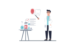 Dentist presenting dental health concepts with a detailed ve Product Image 1
