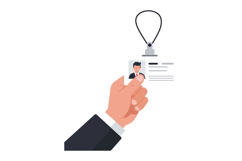 Hand holding an ID card with a clip in a professional settin Product Image 1