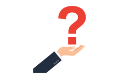 Hand holding a large red question mark in a minimal style ve Product Image 1