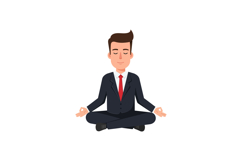 Businessman in meditation pose wearing a suit, minimalist ve Product Image 1
