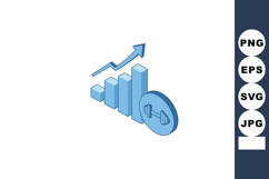 Fitness progress chart with upward arrow and dumbbell icon s Product Image 1
