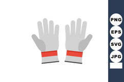 Pair of simple work gloves with red cuffs for hand protectio Product Image 1