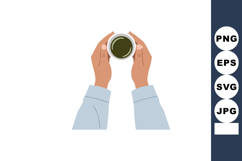 Hands holding cup of coffee warm beverage vector illustratio Product Image 1
