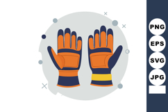 Protective work gloves safety equipment for hands orange and Product Image 1