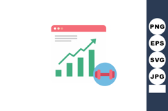 Growth chart with rising green bars and arrow combined with Product Image 1