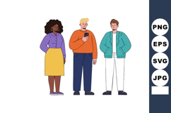 Diverse group of young adults standing together with casual Product Image 1