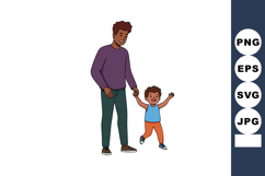 Father and son holding hands walking together happy family m Product Image 1