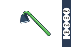 Garden hoe tool with green handle and black blade hand tool Product Image 1