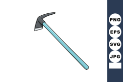 Ice axe climbing mountaineering tool with blue handle vector Product Image 1