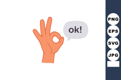 Hand Gesture Showing Okay Sign with Speech Bubble Saying Ok Product Image 1