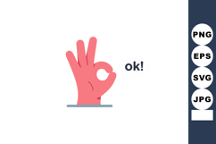 Hand gesture showing okay sign with text symbolizing approva Product Image 1