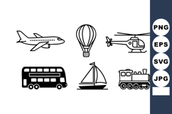 Airplane hot air balloon helicopter double decker bus sailbo Product Image 1