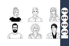 Diverse male and female avatar portraits with various hairst Product Image 1