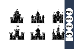 Castle silhouettes collection with six different medieval fo Product Image 1