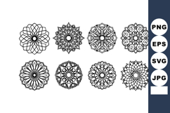 Set of eight intricate circular mandala designs with detaile Product Image 1