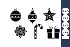 Christmas holiday decorations vector set with star snowflake Product Image 1