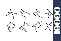 Zodiac constellation symbols vector set with star patterns a Product Image 1