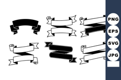 Vintage decorative ribbon banners vector design set with bla Product Image 1