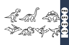 Dinosaur vector set featuring tyrannosaurus, brachiosaurus, Product Image 1