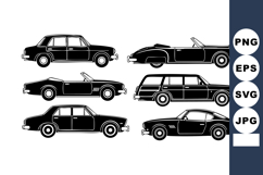Classic vintage car silhouettes collection with convertible Product Image 1