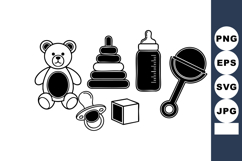 Baby toys collection including teddy bear pacifier rattle bo Product Image 1