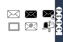 Email envelope mailbox icons set vector illustration for com Product Image 1