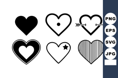 Heart icons vector set with various love and romance symbols Product Image 1