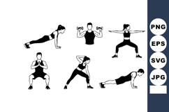 Fitness workout exercises for strength and flexibility with Product Image 1