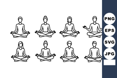 Group of diverse people practicing meditation in lotus posit Product Image 1