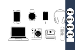 Electronic gadgets collection with smartphone laptop camera Product Image 1