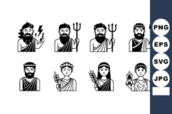 Greek gods and goddesses vector icons featuring Zeus, Poseid Product Image 1