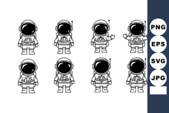 Cute astronaut vector set with different poses and gestures Product Image 1
