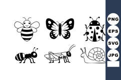 Insect collection vector including bee butterfly ladybug ant Product Image 1