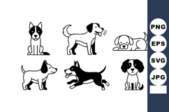 Cute cartoon dogs set with various breeds and playful poses Product Image 1