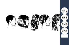Hairstyles profile set for diverse women showing different h Product Image 1