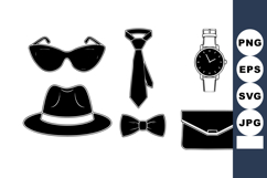 Classic men accessories set with sunglasses hat tie watch bo Product Image 1